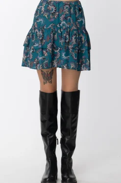 Gaëlle Paris Minigonna a Balze con Stampa a FioriOTTANIO