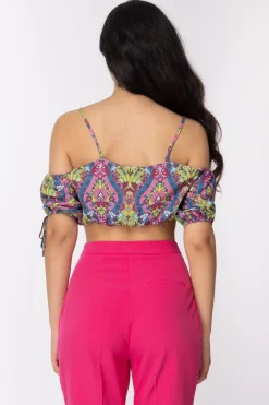 Gaëlle Paris Top con Stampa e Maniche a PalloncinoMULTICOLOR ROSA