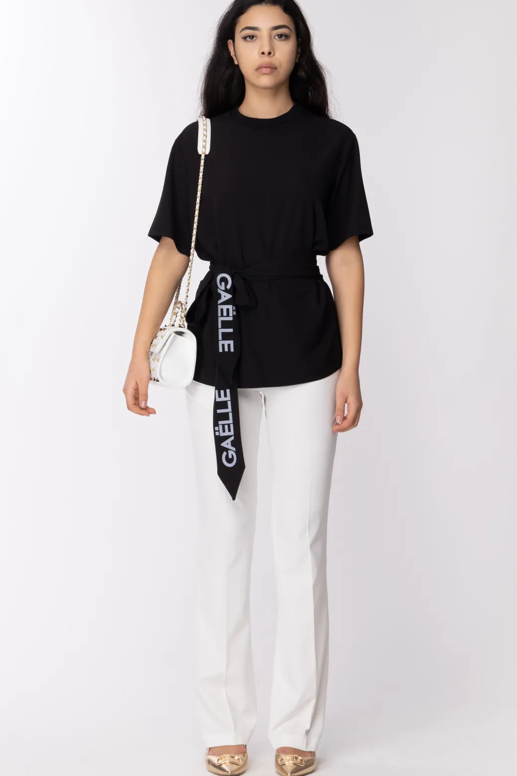 Gaëlle Paris T-shirt con Fusciacca LogataNERO