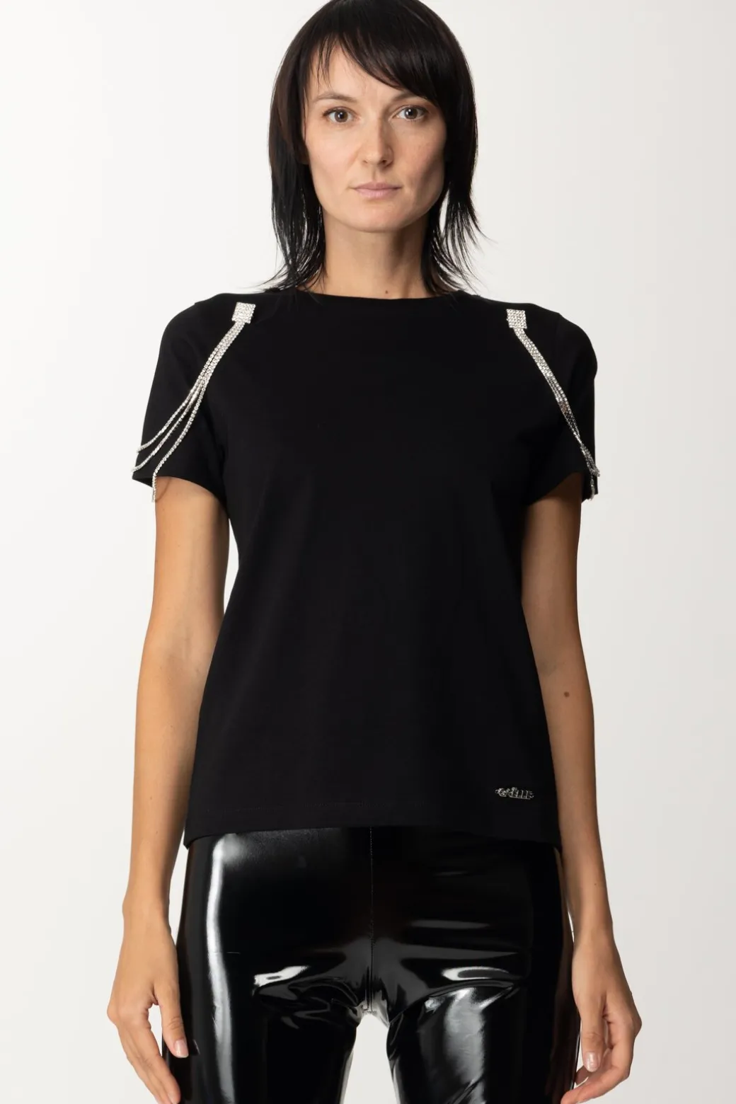 Gaëlle Paris T-shirt con Spille In StrassNERO