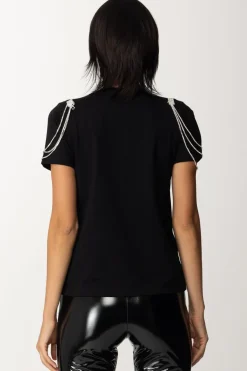 Gaëlle Paris T-shirt con Spille In StrassNERO