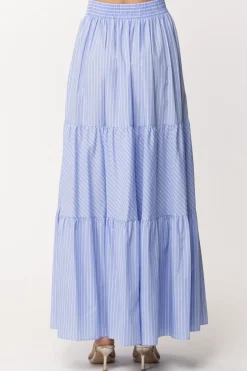 Gina Gonna a Balze Lunga con MicrorigheCIELO/BIANCO