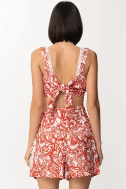 Gina Micro Top a Incrocio con Fiocco Sul RetroBIANCO/ROSSO