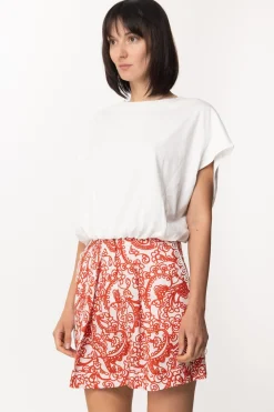 Gina T-shirt Crop con Punto Vita ArricciatoBIANCO