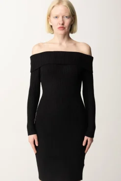 Guess Abito Bodycon In Maglia Off-shoulderJET BLACK A996