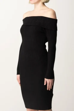 Guess Abito Bodycon In Maglia Off-shoulderJET BLACK A996