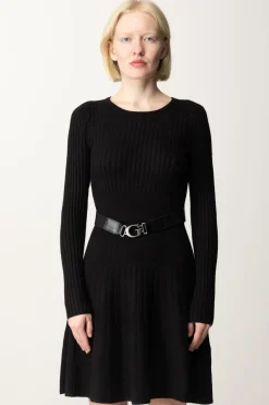 Guess Abito In Maglia a Costine con CinturaJET BLACK A996