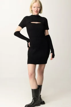 Guess Abito In Maglia con Cut-out e ManicottiJET BLACK A996