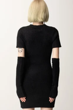 Guess Abito In Maglia con Cut-out e ManicottiJET BLACK A996