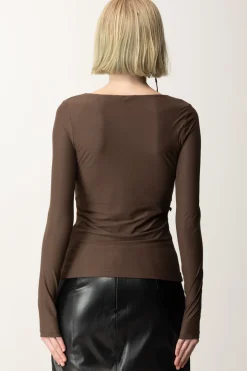 Guess Maglia Amira con Accessorio LogoDARK COFFEE