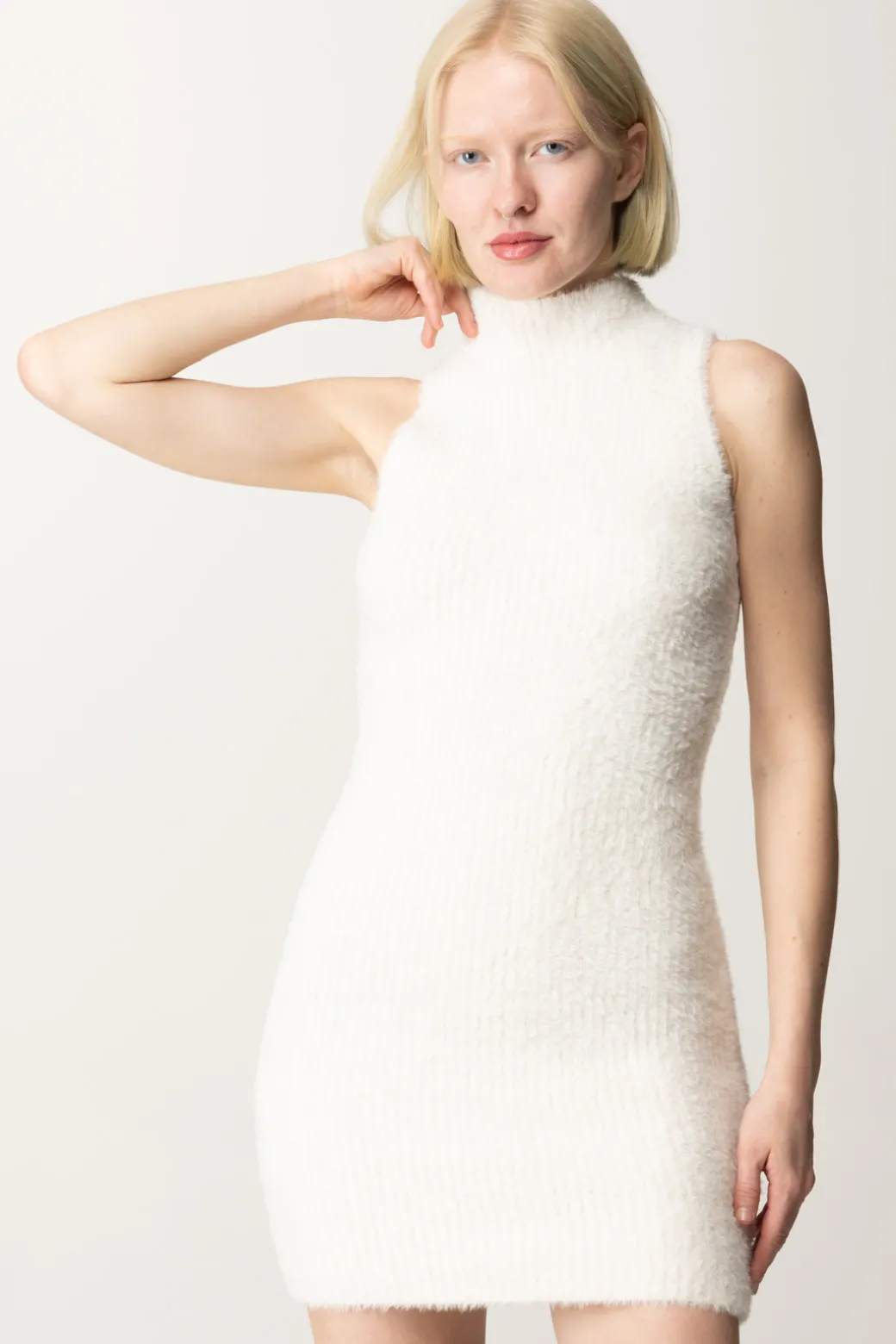 Guess Mini Abito In Maglia SmanicatoDOVE WHITE