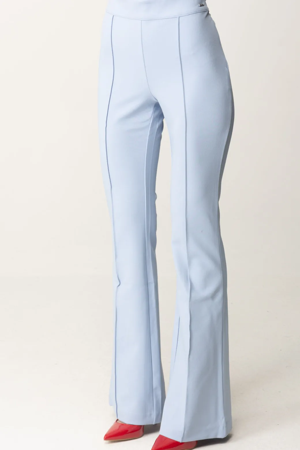 Guess Pantaloni Flared Evelina con PipingLIGHT BLUE LUXE