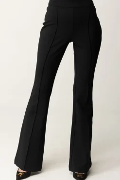 Guess Pantaloni Flared Evelina con PipingJET BLACK A996