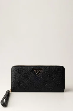 Guess Portafoglio Medium Cresidia con Logo PeoniaBLACK