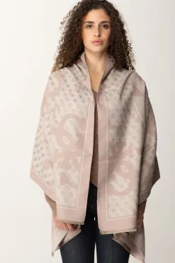 Guess Sciarpa Stampa Logo con Orli SfrangiatiROSE