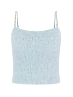 Guess Top Crop Keyla con Bretelle StrassSKY HIGH