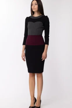 Imperial Abito Longuette TricolorNERO