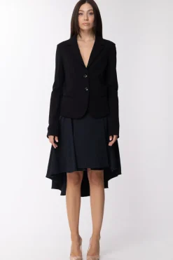 Imperial Gonna Longuette Damascata AsimmetricaNERO / BLUETTE