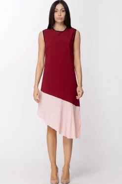 Jucca Abito Smanicato Asimmetrico con Colori a ContrastoMELOGRANO