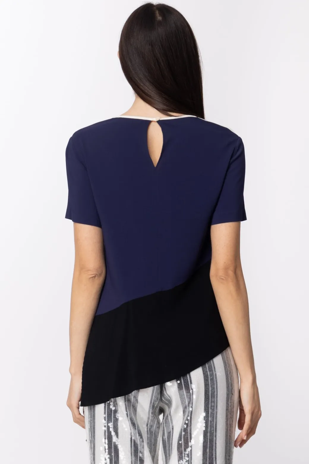 Jucca Maglia Asimmetrica con Colori a ContrastoBLU