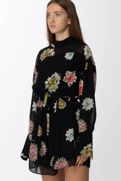 Just Cavalli Abito a Fantasia con FusciaccaBLACK