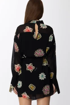 Just Cavalli Abito a Fantasia con FusciaccaBLACK