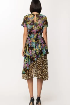 Just Cavalli Abito Longuette Doppia StampaBLACK