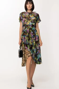 Just Cavalli Abito Longuette Doppia StampaBLACK