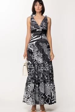 Just Cavalli Abito Lungo MultipatternBLACK