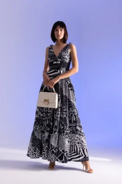 Just Cavalli Abito Lungo MultipatternBLACK