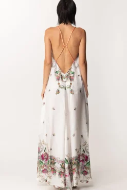 Just Cavalli Abito Lungo con Stampa FioriWHITE VARIANT