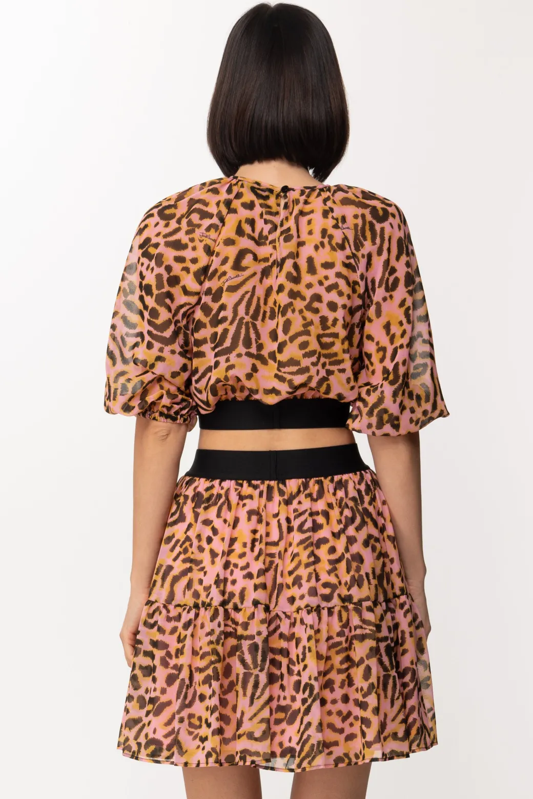 Just Cavalli Blusa Crop con Fascia LogataROSE