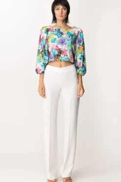 Just Cavalli Blusa Crop FlorealeMULTICOLOR VARIANT