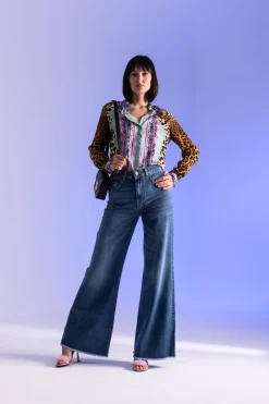 Just Cavalli Camicia con Doppia StampaNEPTUNE GREEN