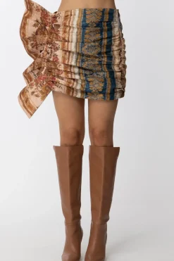 Just Cavalli Gonna Corta Arricciata con Maxi RoucheNATURAL