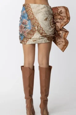 Just Cavalli Gonna Corta Arricciata con Maxi RoucheNATURAL