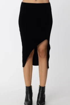 Just Cavalli Gonna Longuette Asimmetrica In MagliaBLACK