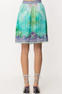 Just Cavalli Gonna Plissettata con StampaNEPTUNE GREEN