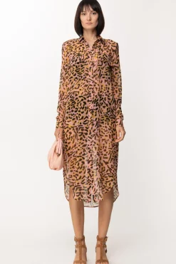 Just Cavalli Maxi Camicia con Stampa AnimalierROSE