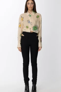 Just Cavalli Pantaloni con Cut-out e StrassBLACK