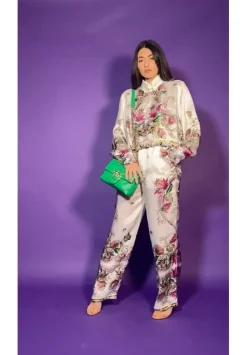 Just Cavalli Pantaloni Fluidi con StampaWHITE VARIANT