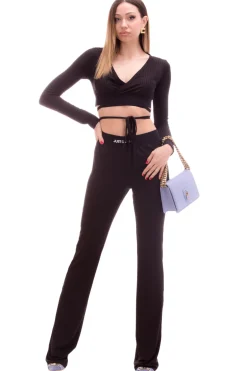 Just Cavalli Top a Costine con LacciBLACK