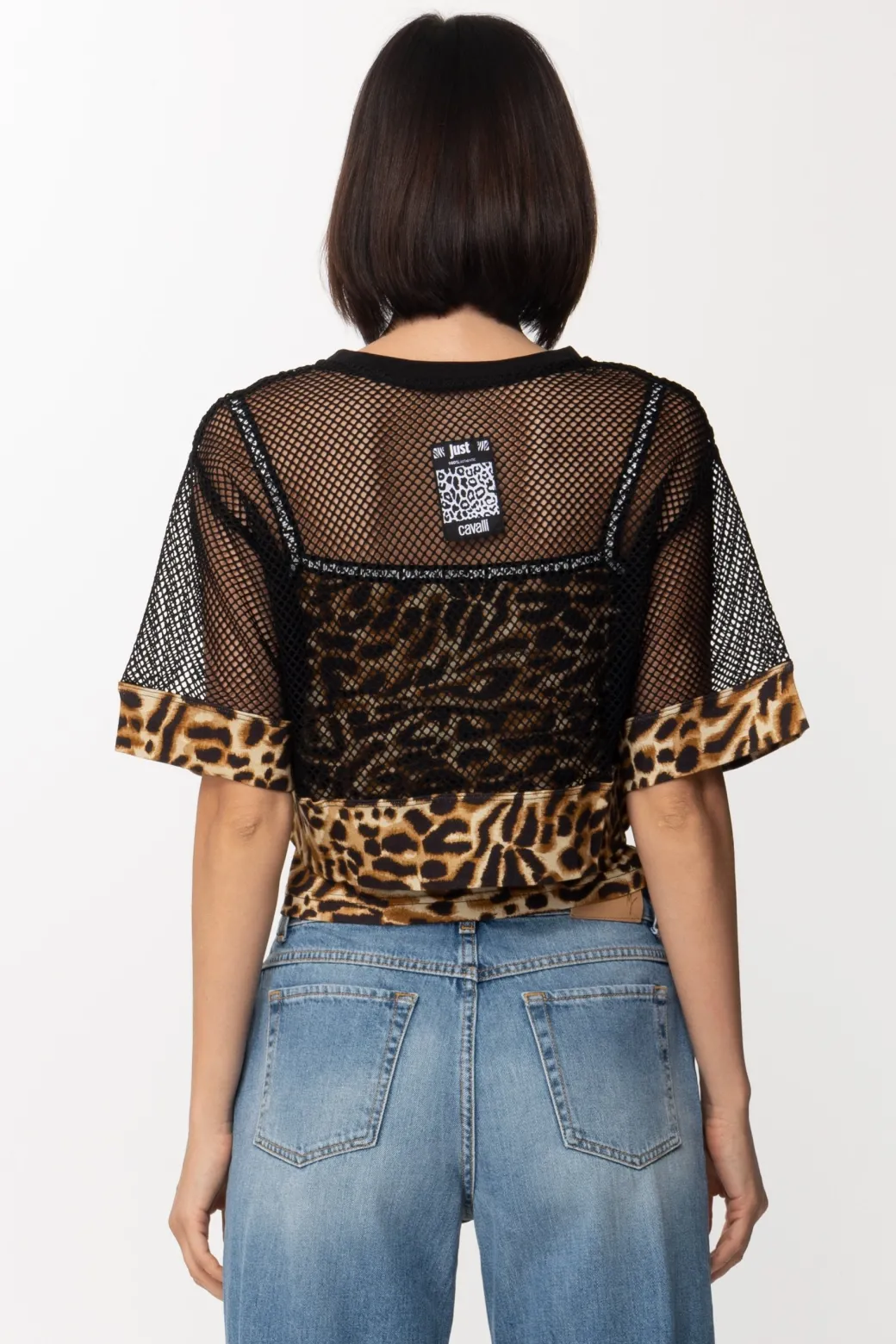 Just Cavalli Top In Rete con Stampa AnimalierCURRY