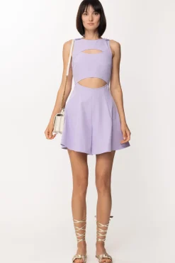 Just Cavalli Tuta Corta Svasata con Cut-outPASTEL LILIAC