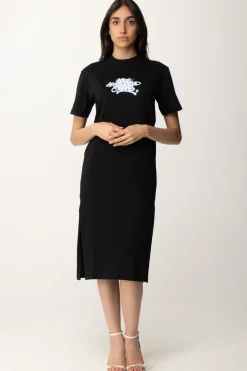 Karl Lagerfeld Abito Maxi T-shirt con StampaBLACK
