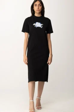 Karl Lagerfeld Abito Maxi T-shirt con StampaBLACK