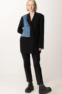 Karl Lagerfeld Blazer con Inserto In JeansBLACK / WASHED BLUE