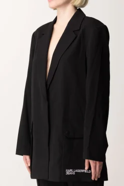Karl Lagerfeld Blazer Minimalista Oversize con LogoBLACK
