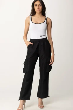 Karl Lagerfeld Body con Profili a ContrastoWHITE/BLACK