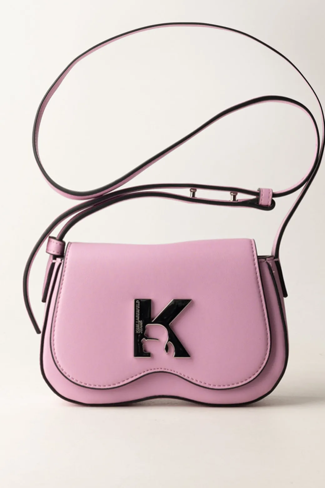 Karl Lagerfeld Borsa a Tracolla Compatta con Logo MetallicoMOONLITE MAUVE